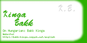 kinga bakk business card